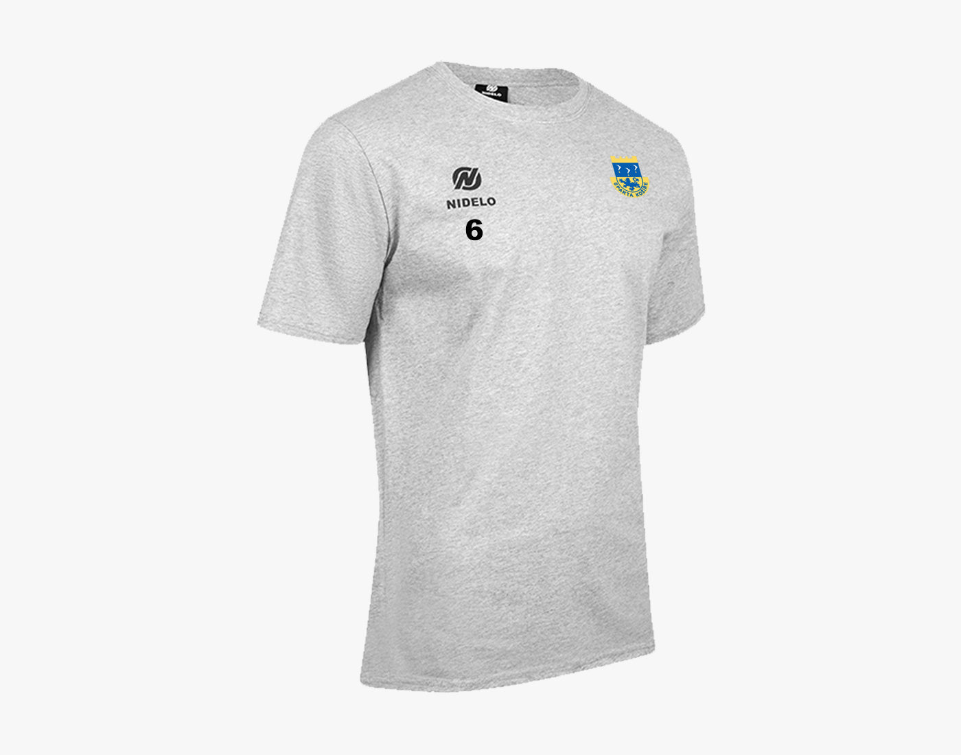 Sportovní tričko Core line šedá - logo a číslo hrudník