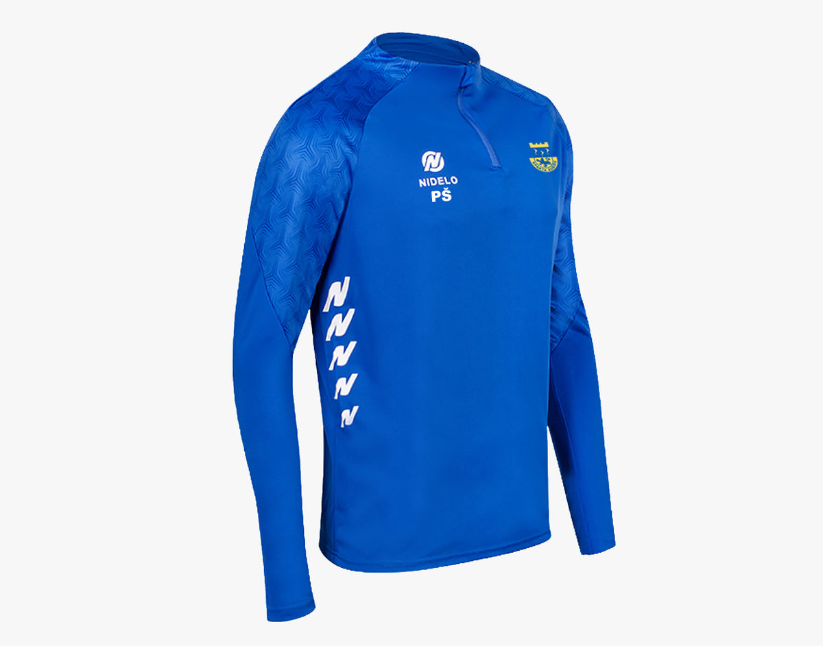 Tréninková mikina Nantes 1/2 zip modrá - logo a iniciály